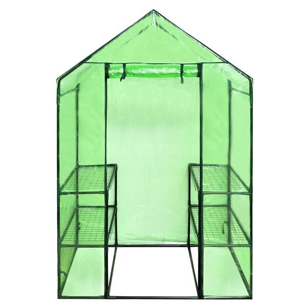 vidaXL Greenhouse Transparent Green Powder-coated Steel