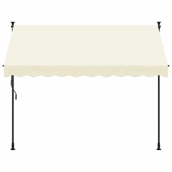 vidaXL Retractable Awning Cream 118.1"x59.1" Fabric and Steel