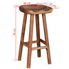 vidaXL Bar Stool Set of 2 Brown Solid acacia wood Medium Bar Stool