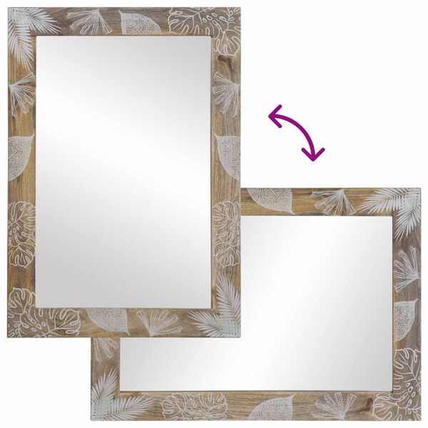 vidaXL Bathroom Mirror Natural Mango with White Paint