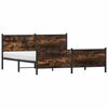 vidaXL Bed Frame Smoked Oak Steel Double Bed Frame Rectangular