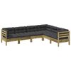 vidaXL Garden Sofa Set Anthracite Solid pinewood with treated finish Large