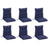 vidaXL Lowback Chair Cushion Set of 6 Navy Blue