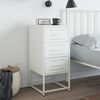 vidaXL Bedside Cabinet White Steel Medium Bedside Cabinet Rectangular