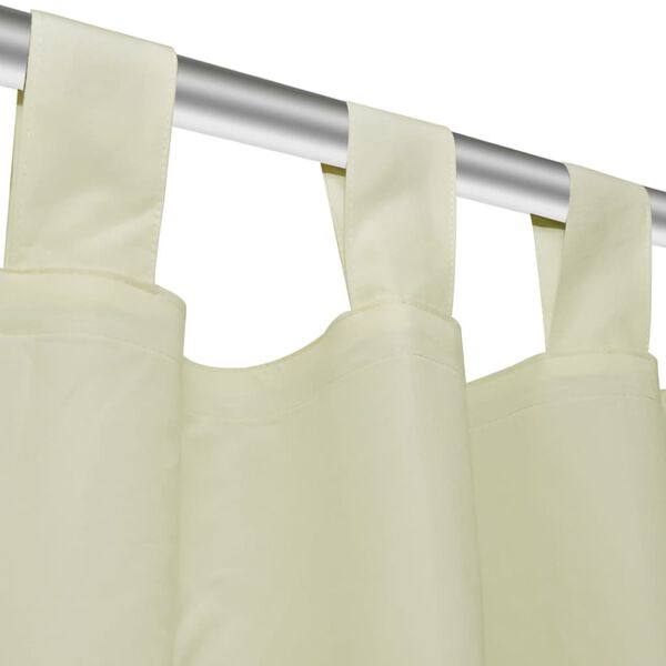 vidaXL 2 pcs Cream Micro-Satin Curtains with Loops 55.1 x 68.9"