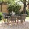 vidaXL Garden Dining Set with Cushion 5 pcs Grey Poly Rattan