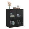 vidaXL Side Cabinet Black Engineered wood, Glass Medium Side Cabinet