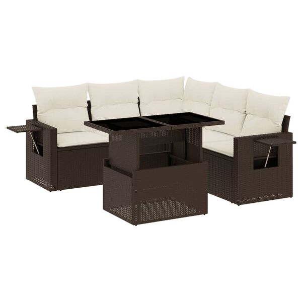 vidaXL Garden Sofa Set Brown
