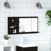 vidaXL Bathroom Mirror Cabinet Black Oak 35.4"x 4.3"x 17.7" Engineered Wood