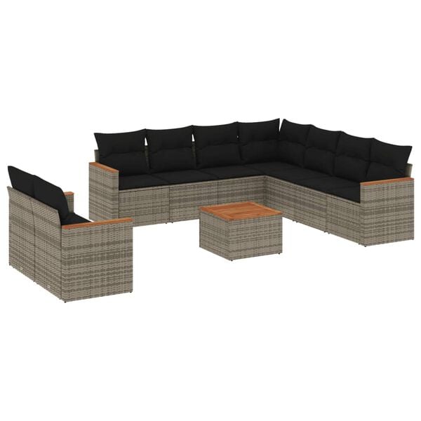 vidaXL Garden Sofa Set Grey