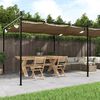 vidaXL Pergola with Retractable Roof Taupe 231.9"x115"x90.6"