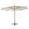 vidaXL Garden Parasol White Polyester fabric 11.5 ft diameter