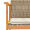 vidaXL Garden Chair Beige PE rattan, solid acacia wood, powder-coated steel
