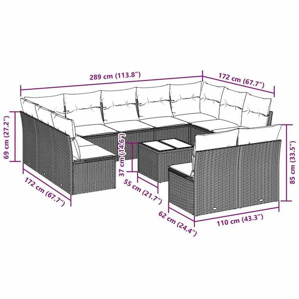 vidaXL Garden Sofa Set Light Grey