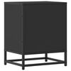 vidaXL Stylish Black Bedside Cabinet Engineered wood & metal Modern design