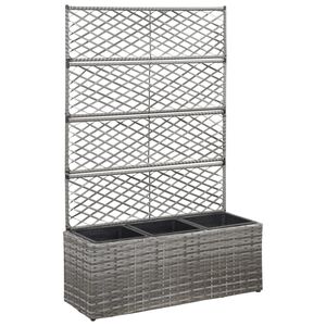 vidaXL Raised Bed Grey Poly Rattan, Plastic 32.7x11.8x51.2 in Planters