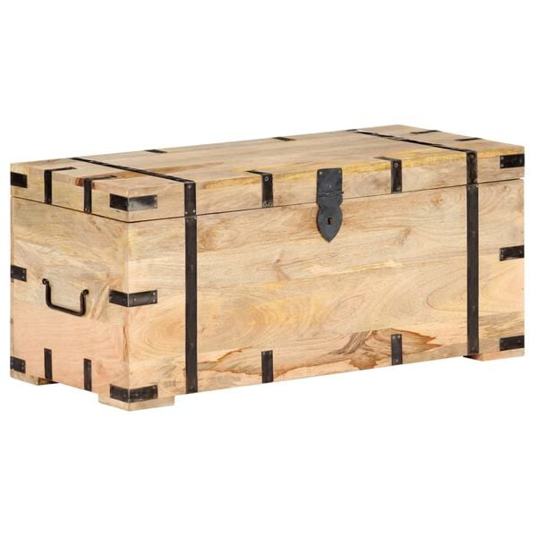 vidaXL Chest Natural Solid Mango Wood Large Chest Rectangular Rustic