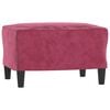 vidaXL 3-Seater Sofa with Footstool Wine Red 70.9" Velvet