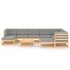 vidaXL Garden Lounge Set Natural wood Solid pinewood, 100% polyester fabric