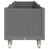 vidaXL Garden Planter with Wheels Light Gray 94.5"x19.7"x21.3" PP