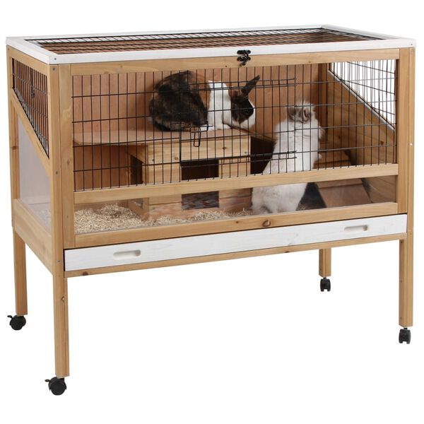 Kerbl Rabbit Hutch Brown Solid wood 45.3 x 23.6 x 36.4 in Rollable