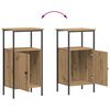 vidaXL Nightstand Artisan oak Engineered wood, metal Medium Nightstand