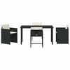 vidaXL Garden Dining Set with Cushion 5 pcs Black Poly Rattan