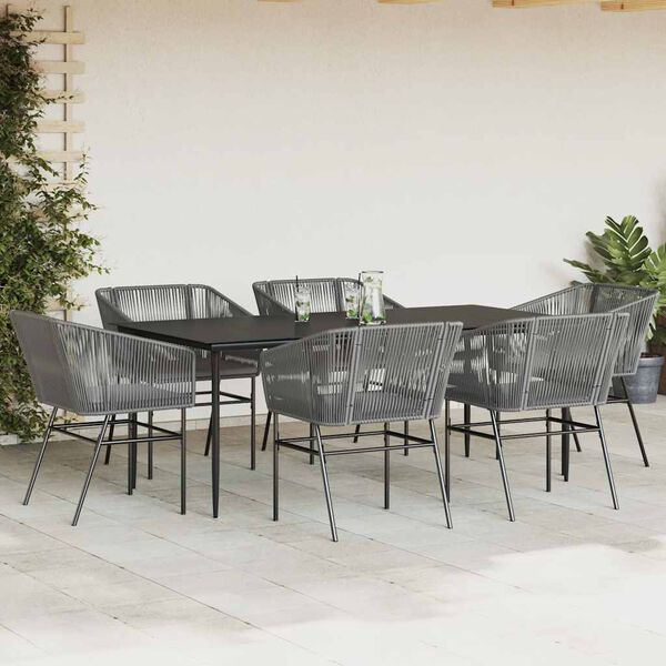 vidaXL Garden Dining Set Grey