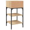 vidaXL Bedside Table Sonoma oak Engineered wood, iron Adjustable Feet