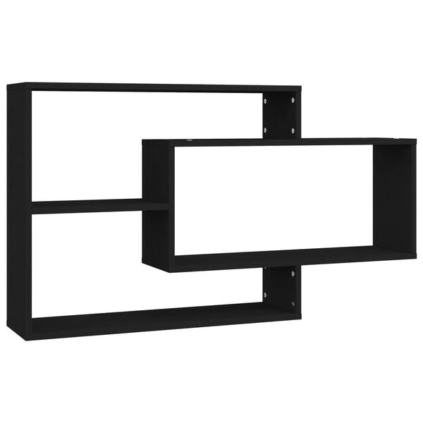 vidaXL Wall Shelf Black Engineered wood 40.9 x 7.9 x 23.0 in Wall Shelf