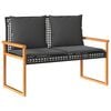 vidaXL Garden Lounge Set Black and Brown PE Rattan 4 Piece Set