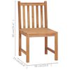 vidaXL Garden Chair Set of 4 Grey Solid Teak Wood Standard Durable