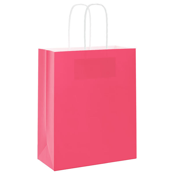 vidaXL Paper Bags 50 pcs with Handles Pink 18x8x22 cm