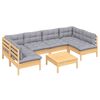 vidaXL Garden Lounge Set Grey Solid pinewood Medium Modular