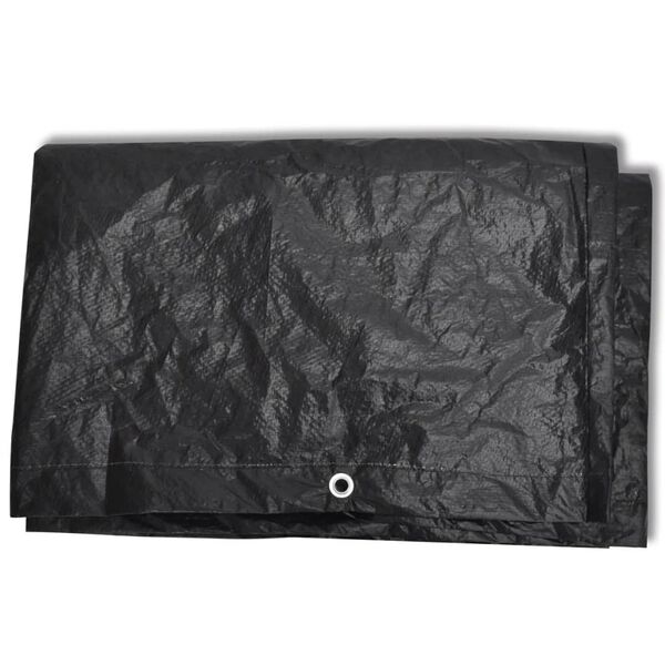 vidaXL Garden Furniture Cover Set of 2 Black Polyethylene Large