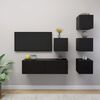 vidaXL TV Cabinet Set Set of 5 Black Engineered wood Medium