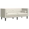 vidaXL 3 Piece Chesterfield Sofa Set with Bolsters Cream Velvet