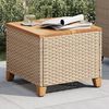 vidaXL Garden Table Beige and Brown PE rattan Medium