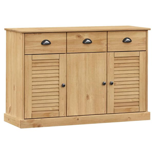 vidaXL Sideboard Honey Solid Pine Wood Compact Doors Sideboard