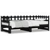 vidaXL Day Bed Black Solid pine wood Double