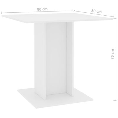 vidaXL Dining Table White 31.5"x31.5"x29.5" Engineered Wood