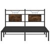 vidaXL Bed Frame Smoked oak Engineered wood, Steel Double Bed Frame