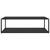 vidaXL Black Coffee Table Tempered Glass, Powder-Coated Steel Standard