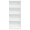 vidaXL Bookcase White Engineered Wood Medium Bookcase Rectangular