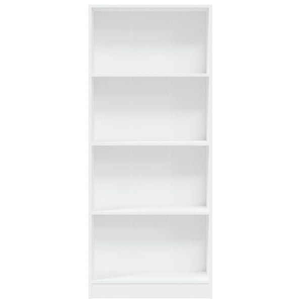 vidaXL Bookcase White Engineered Wood Medium Bookcase Rectangular