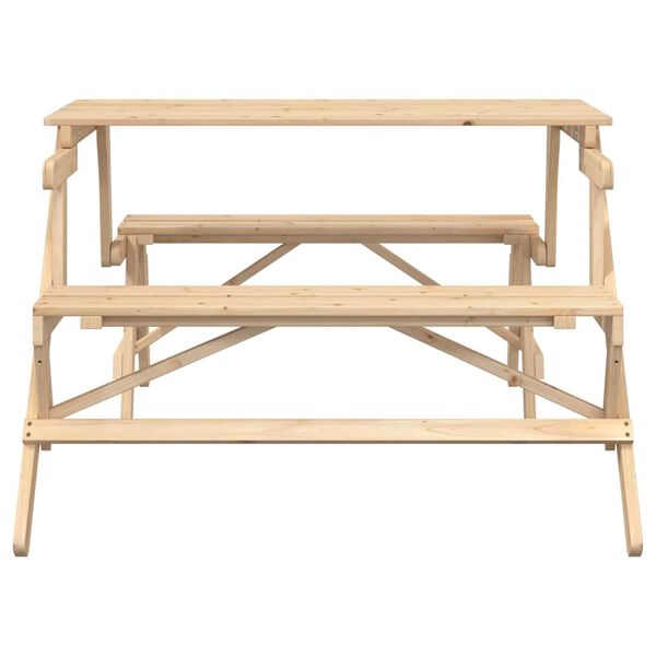 vidaXL Picnic Table With Bench Natural Wood Solid fir wood Standard