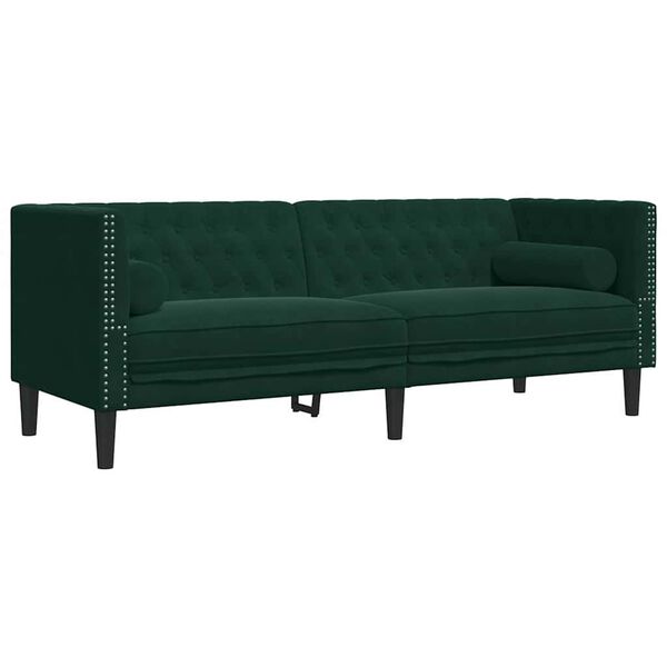 vidaXL Chesterfield Sofa Set Dark green