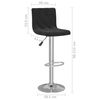 vidaXL Bar Stool Set of 2 Black Velvet and Chrome steel
