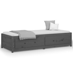 vidaXL Day Bed Gray Solid pine wood, plywood Small