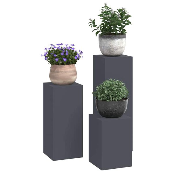 vidaXL Plant Stand 3 pcs Anthracite Steel